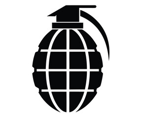 Black Silhouette Grenade Weapon Icon Graphic