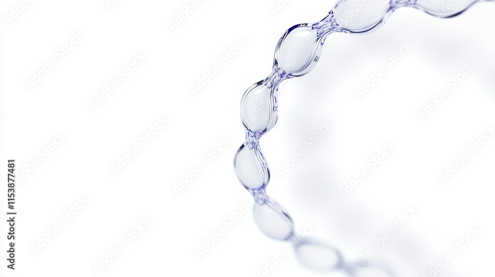 Poster A close-up view of interconnected bubbles forming a circular pattern, showcasing their transparent texture and delicate structure against a bright background.