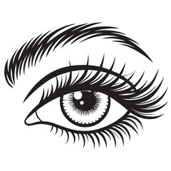 Obraz premium Beautiful woman eye with long lashes vector icon