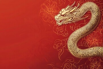 Obraz premium 2025年 正月 巳年の年賀状 和柄 和紙の背景 new year snake