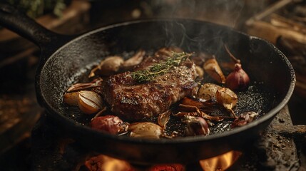 Flavors of the Wild: Cast Iron Skillet with Herbs and Spices