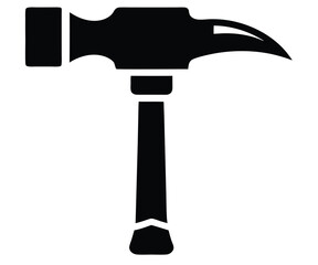 Black Silhouette Hammer Tool Graphic Image