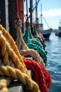 Fishing nets and ropes on Steveston Public docks, ropes, seafarer, marine life