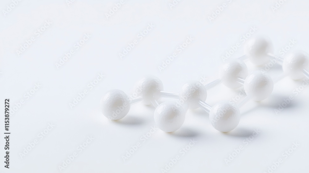 Poster a minimalistic composition featuring white spheres on a soft background, creating a serene and neutr
