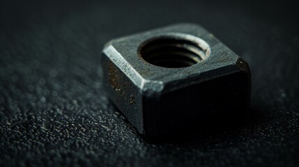 High-Quality Square Nut Positioned on a Plain Background