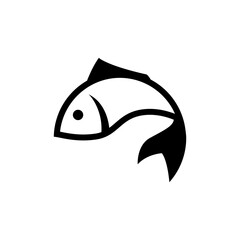 Fish icon, simple icon design illustration