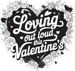 Loving out loud this valentine&rsquo;s, White Heart Shape On a Grainy Texture Design Element.