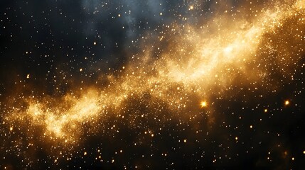 Obraz premium Golden Sparkles Across a Dark Night Sky