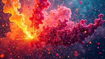 Fototapeta premium Holi celebrations. Modern Accents: Use of organic colors, eco-friendly forms of celebration. An explosion of bright colors on a dark background