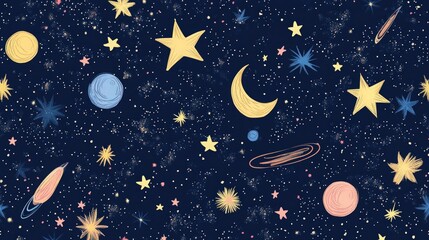 Naklejka premium seamless background with stars