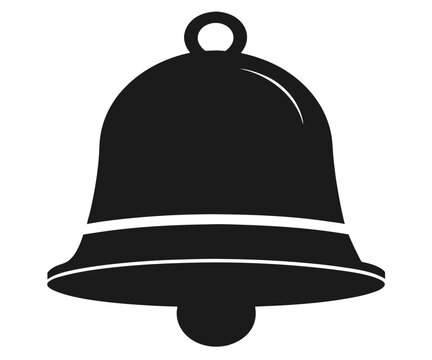 recommend clip art: Black Silhouette Bell Icon Vector Graphic