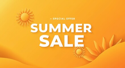Special offer for summer sale with vibrant sun and warm colors