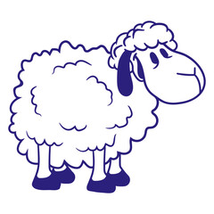 Sheep Baby Standing Cute Lamb Child Cool Comic Fun Design Lover Art Vector Illustration Card T-Shirt Poster Sticker Graphic Print Decorative Drawing Isolated Logo Decoration Symbol Creative Cool Style