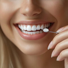 Fototapeta premium Dental care appointment smile dental clinic health photo bright environment close-up view oral hygiene concept for seo impact