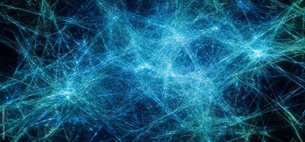 Aufkleber abstract digital network representation with glowing lines and connections.