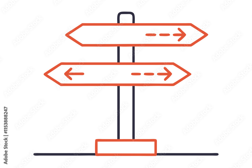 Poster outlined minimal design of signpost with multilingual signs with intricate and meaningful elements f