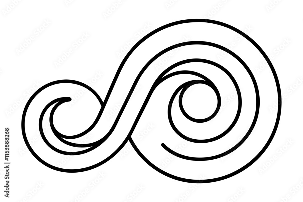Poster outlined minimal design of spiral representing an unbroken c with intricate and meaningful elements 