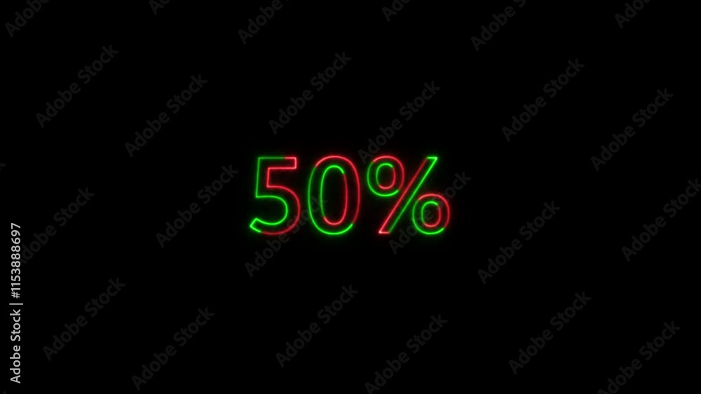 Poster futuristic loading bar animation: 0-100 countdown in ferozi neon on black background.