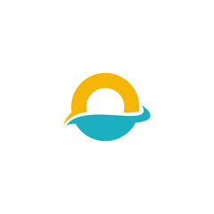 Globe and Sun Logo Abstract