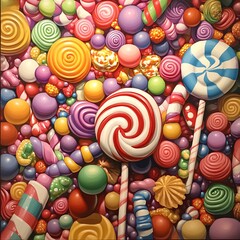 colorful lollipop on a white background