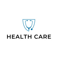 Logo for health care stethoscope. Medical health care logo design.