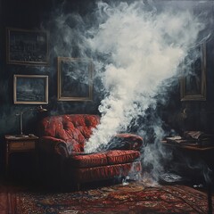 living room with fireplace