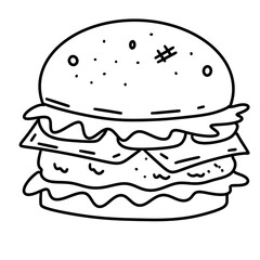 hamburger Food drawings illustration