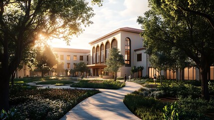 Obraz premium Inviting outdoor scene perfect for travel brochure, website, or postcard design featuring tranquil nature landscape