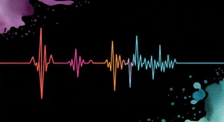 Colorful sound wave illustration on a dark background