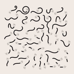  A collection of hand-drawn arrow vector icons, ideal for business planning and educational purposes. The set includes various arrow designs, such as circular arrows, rotating arrows