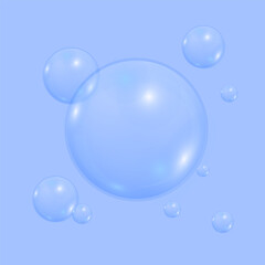 Soft blue bubble pattern vector