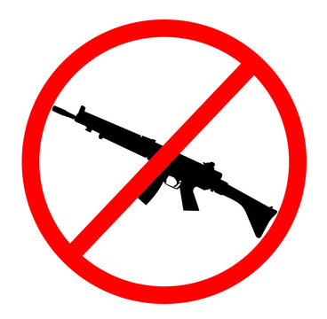 Black silhouette of a sniper rifle on a white background. US army automatic weapons. American military ammunition. Isolated image of a weapon. Vector illustration