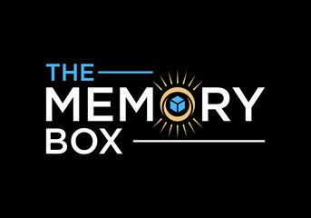 The new memory box logo design is located on the letter O in the word Memory. Vector illustration design.