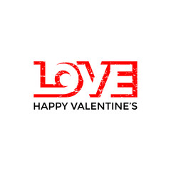Happy Valentine's Day logo with text, Vector illustration