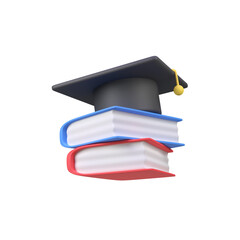 Graduation Toga with Book isolated 3d render icon illustration