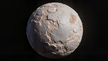 Cracked planetary surface close-up against dark background