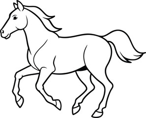  Running Horse Line Drawing Vector Illustration