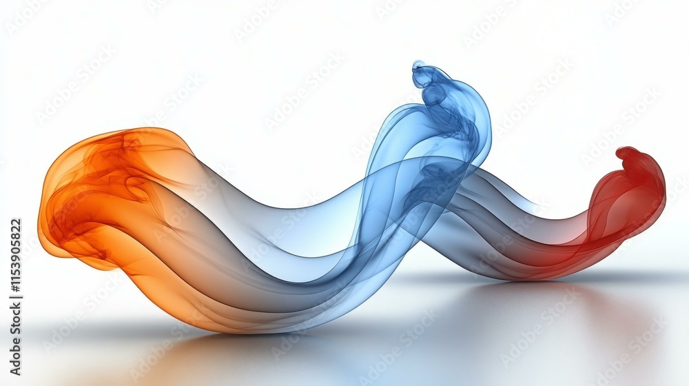 Poster colorful abstract smoke graceful movements of neon smoke