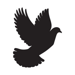 Silhouette of a Dove in Flight Peace and Freedom Concept