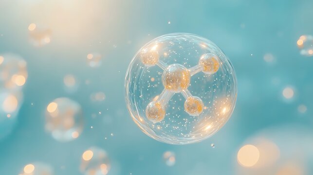 Innovative molecules in skincare beauty advancements in science underwater environment close-up view