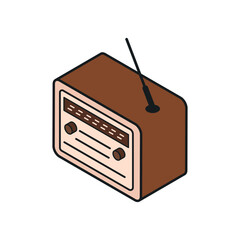 Isometric Radio icon vector design element templates simple and modern concept