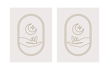 Woman Hands Delicate Rejuvenating, Elegant female hands, Realistic Gestures, Line Art,Modern single line art. Vector illustration.Vector Illustration