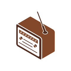 Isometric Radio icon vector design element templates simple and modern concept