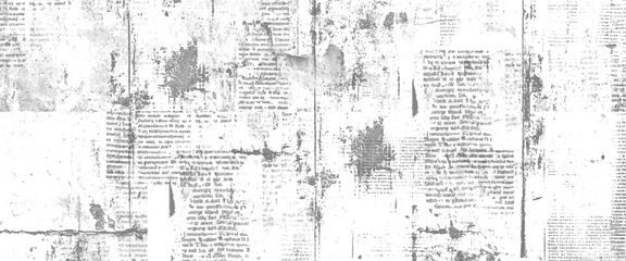 Fototapeta premium Vector newspaper paper grunge vintage black and white poster with the words.