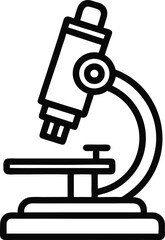 Microscope Icon Black and White Line Art Vector Logo Design