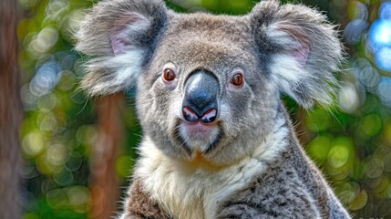 Naklejka premium Close-up portrait of a koala.