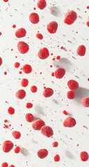 Fresh, Ripe Raspberries Isolated on White Background. Detailed and Vibrant Illustration Showcasing Natural Beauty.