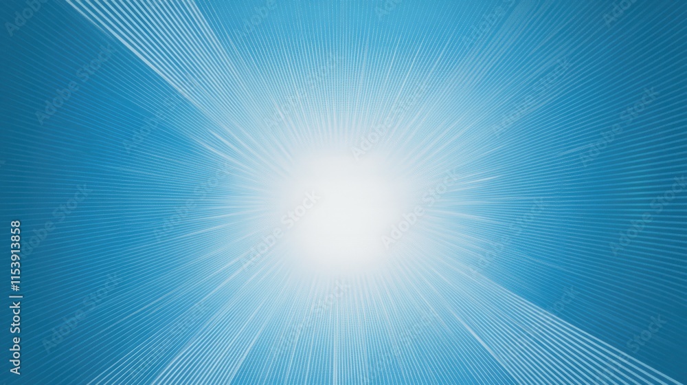 Poster a bright, glowing light radiates against a blue backdrop, creating a sense of depth and tranquility 