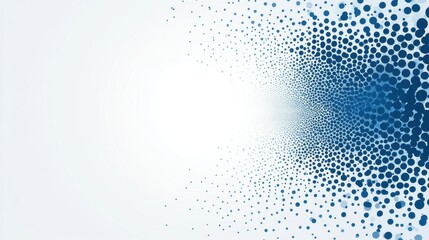 Naklejka premium A gradient of blue dots fading into a lighter background, creating a dynamic, abstract visual effect.
