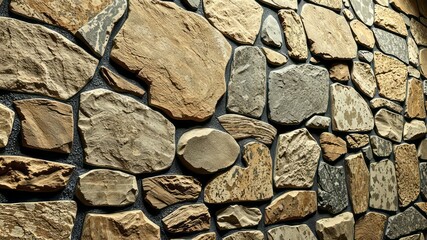 Obraz premium Stunning Natural Stone Wall, High-Resolution Photography, Dramatic Lighting